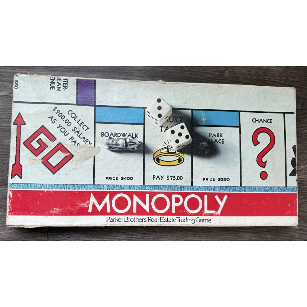 Parker Brothers Monopoly Board Game Vintage Real Estate 1961‎ Original Box